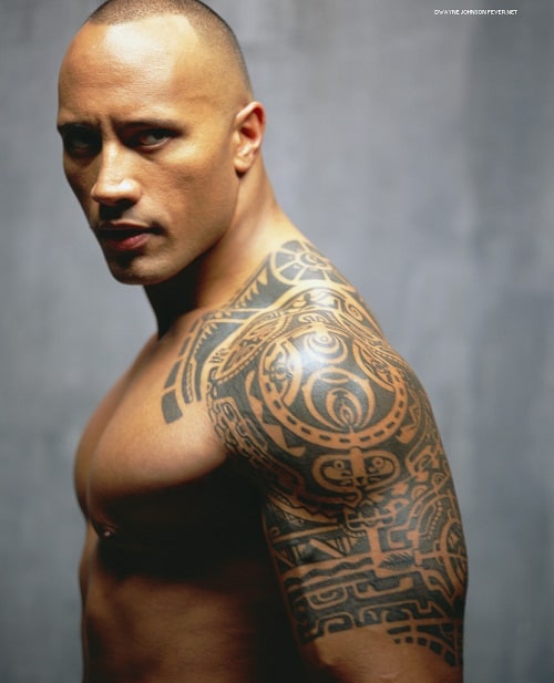 the rock with tribal tattoo