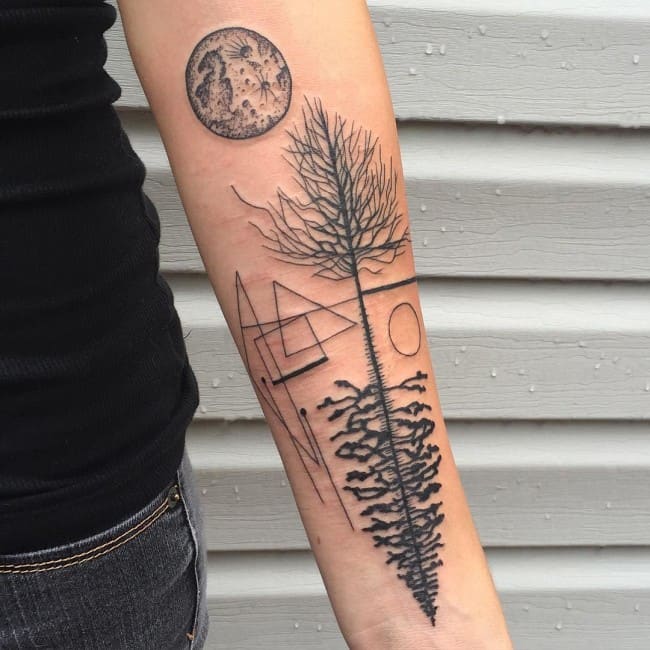 geometric tree tattoos