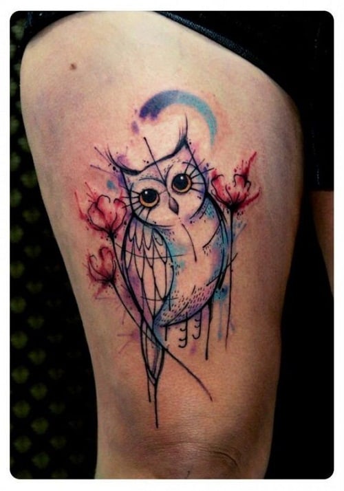 Owl under moon tattoo by MySweetDarkness on DeviantArt