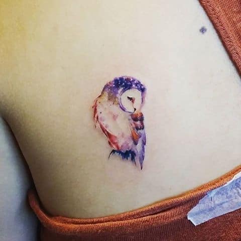 Watercolor Owl Tattoo