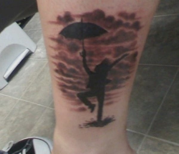 Charming-rain-dance-tattoo-idea-on-calf