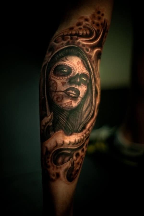 Corpse-tattoo-idea-on-calf