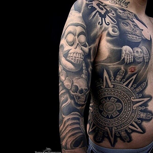 50 Traditional Aztec Tattoos For Chest  Tattoo Designs  TattoosBagcom