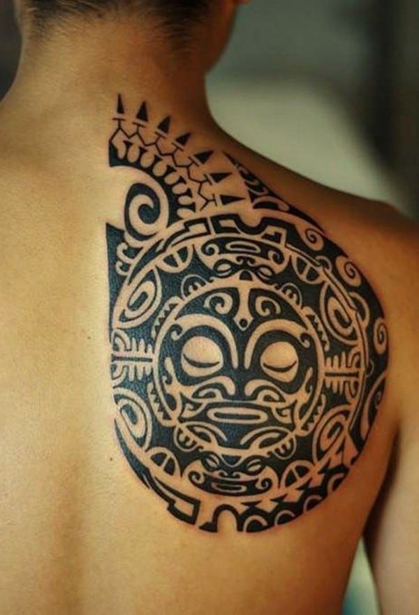 aztec chest tattoo