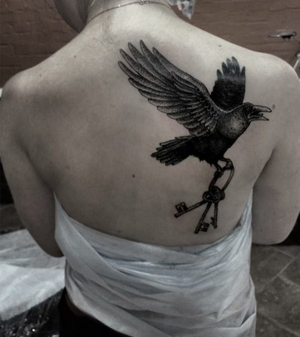 key-tattoo-crow