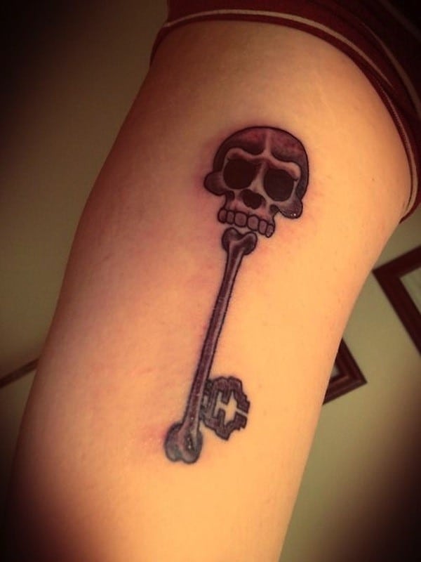 key-tattoo-skul-head