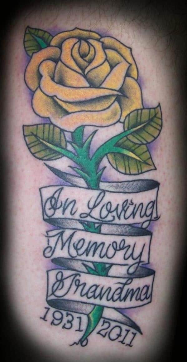 yellow-rose-memorial-tattoo