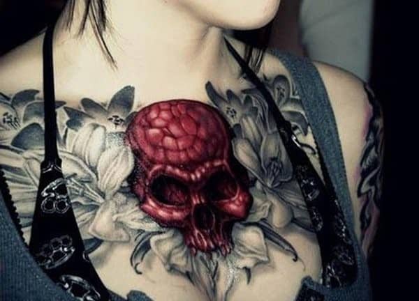 40-skull-and-flower-tattoo-for-women