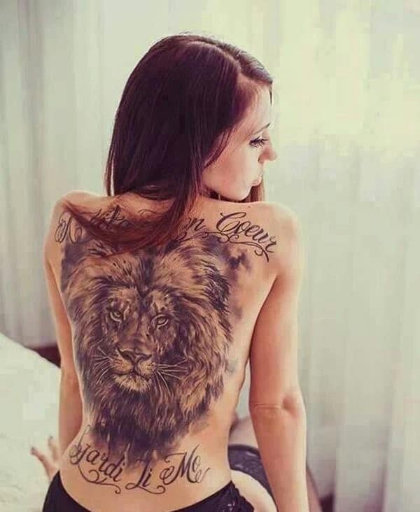 lion on back