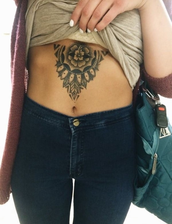 upper stomach tattoos for women