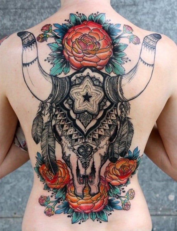 native american tattoo back