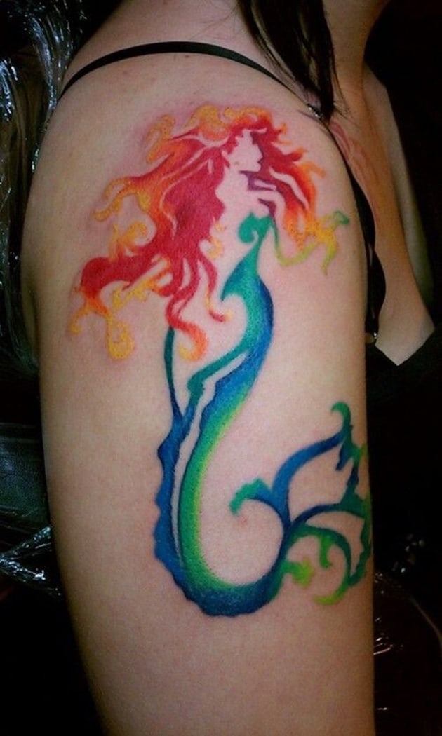 Watercolor Mermaid Tattoo - Best Tattoo Ideas Gallery