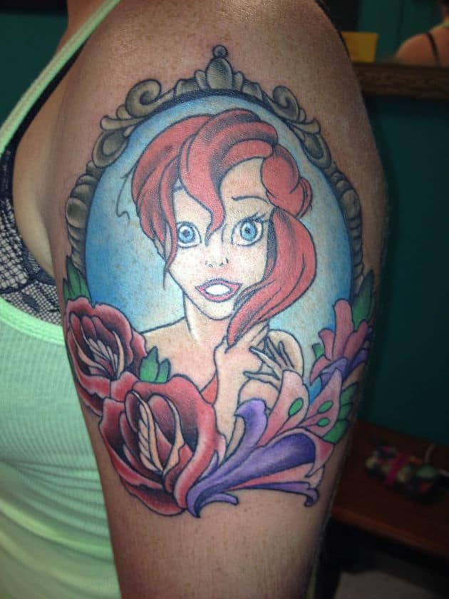 ariel-framed-little-mermaid-tattoos