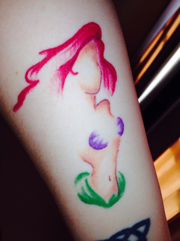 ariel and eric silhouette tattoo