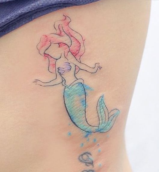 Watercolor Ariel by Hello Tattoo