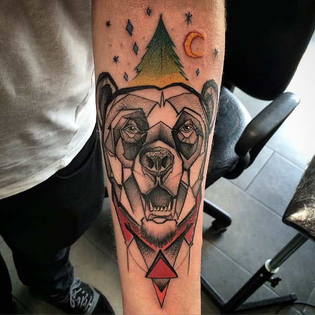 Geometric bear tattoos - Tattoogrid.net