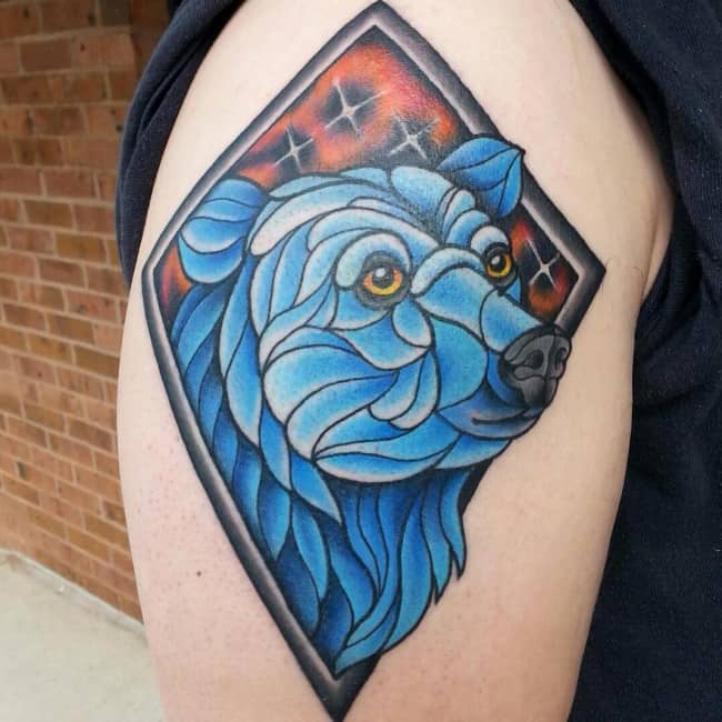 blue bear tetování