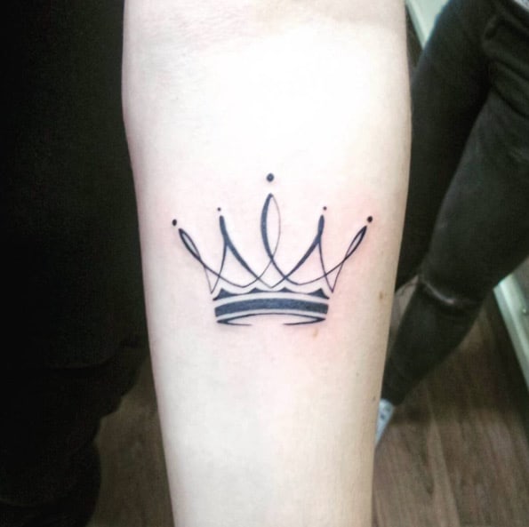 Crown Tattoo on Forearm by David