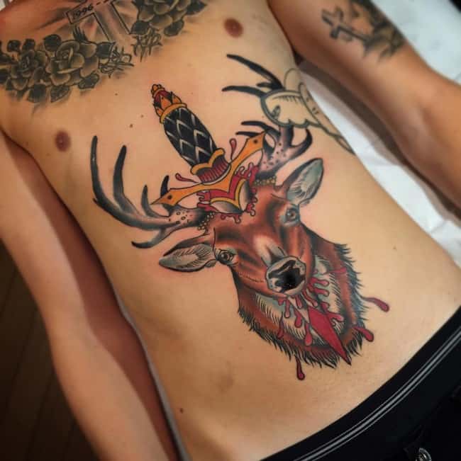 Top 30 Deer Tattoos For Men  Lazy Penguins