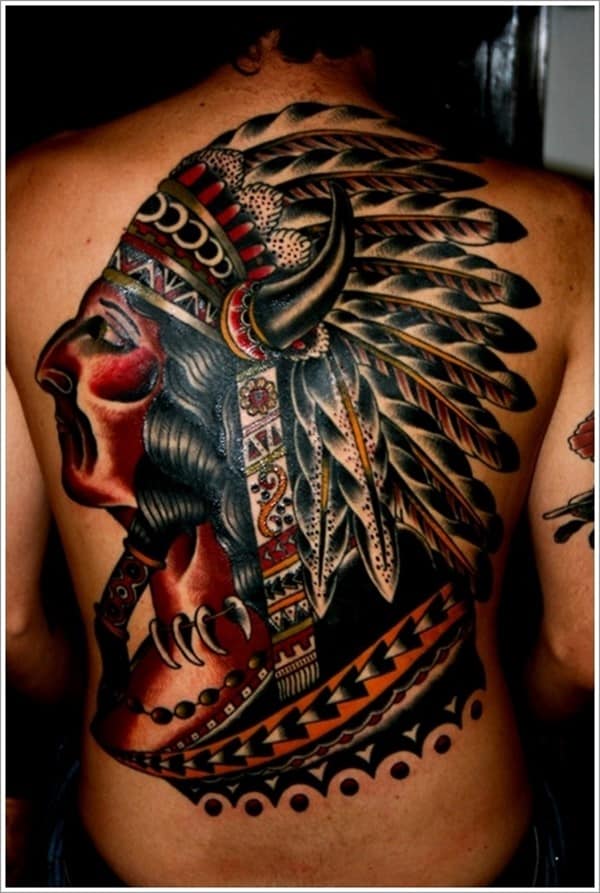 native american tattoo back