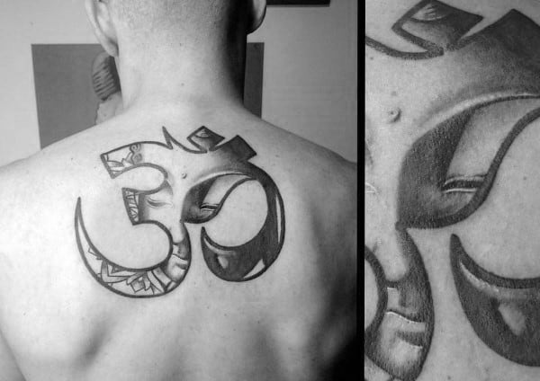Buddha Om Male Back Tattoo Designs