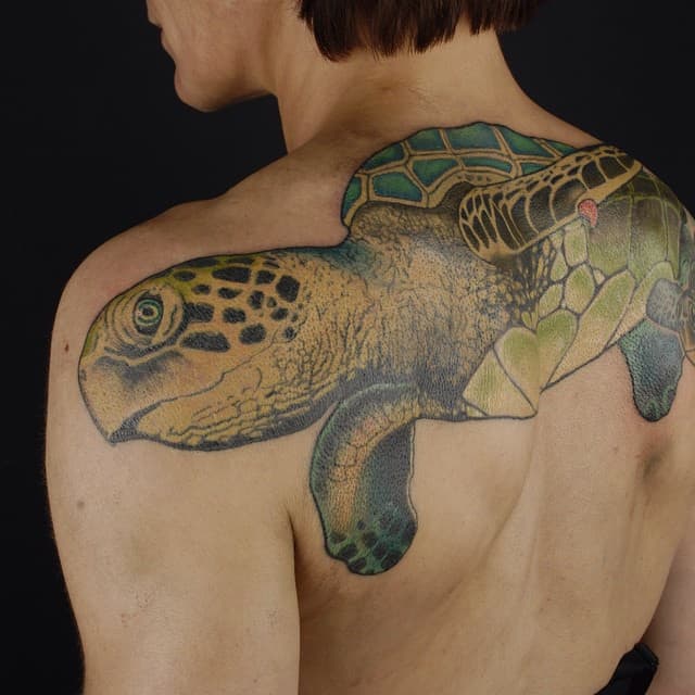 Geometric Turtle Temporary Tattoo Sticker  OhMyTat