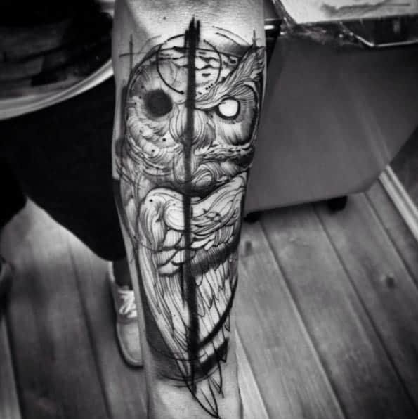 Yin Yang Owl Tattoo by Fredão Oliveira