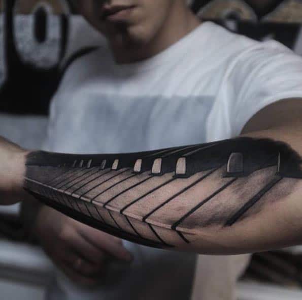 Piano Keys Tattoo by Miami Inksligner