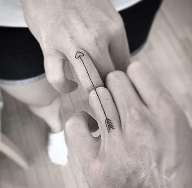 Connecting Arrow Couple Tattoo