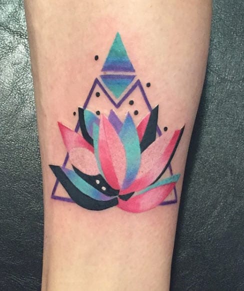 Pastel Lotus Flower Tattoo by Karl Marks