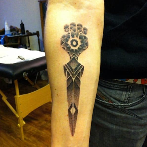 Dotwork Dagger Tattoo by Lauren Marie Sutton