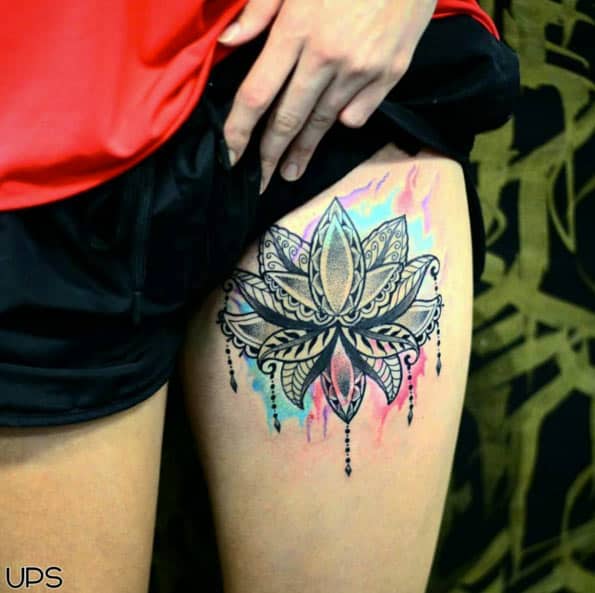 Awesome Lotus Flower Tattoo by Back in Time 