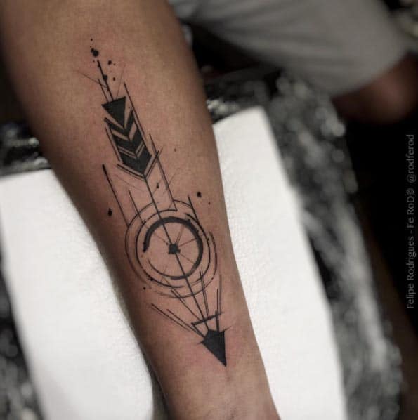 Abstract Arrow Tattoo by Felipe Rodrigues Fe Rod