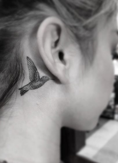 Small Hummingbird Tattoo by Doctor Woo