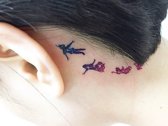 Peter Pan Behind The Ear Tat by Banul