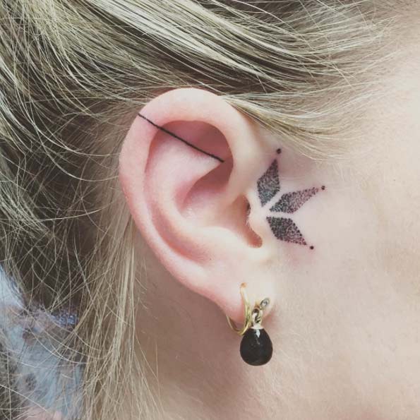 Dotwork Ear Tattoo by Amalie