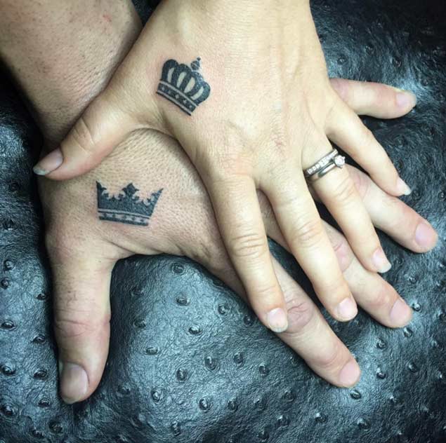 Matching King & Queen Couple Tattoos by Artful Ink