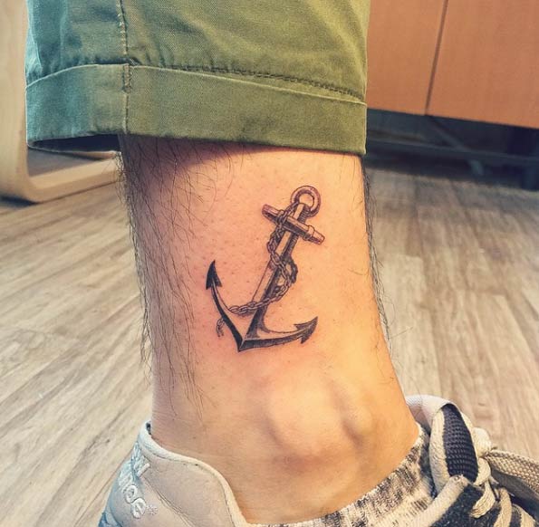 Small Anchor Ankle Tattoo - | Small anchor tattoos, Anchor tattoo ankle, Anchor  tattoo design