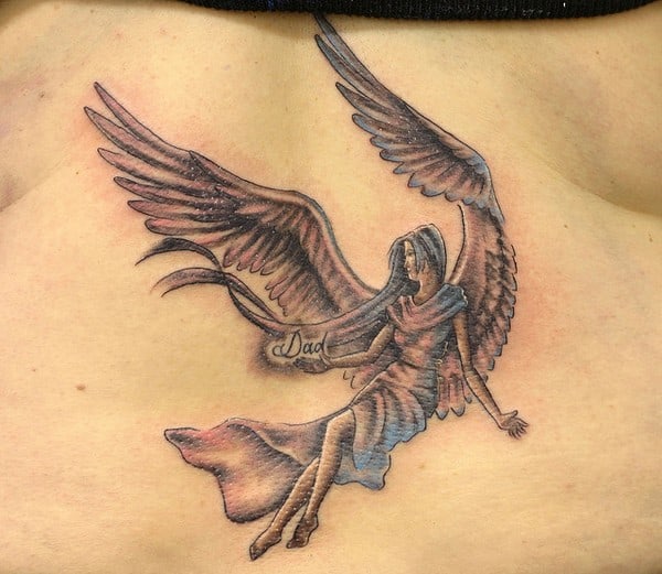 Angel Back Tattoo For Women