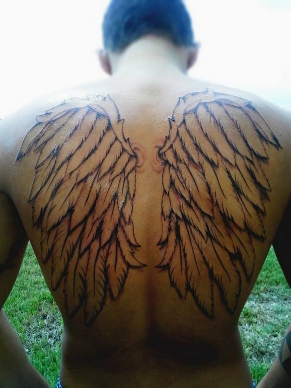 angel wings on back