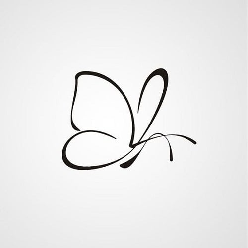 Black Butterfly Tattoo Outline