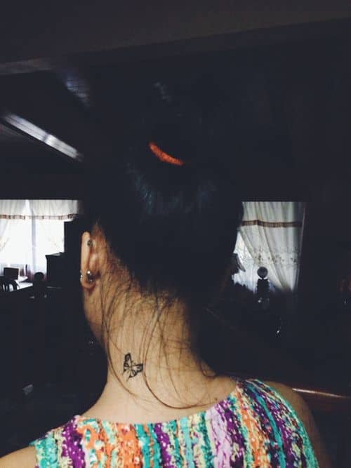 Butterfly Neck Tattoo