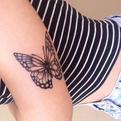 Butterfly on Back Arm Tattoo
