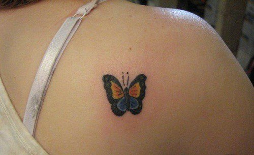 Butterfly on Lower Shoulder Tattoo