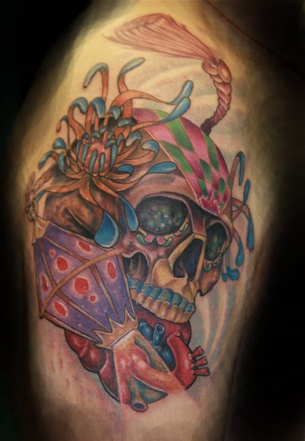 Elegant Mexican Sugar Skull Tattoo