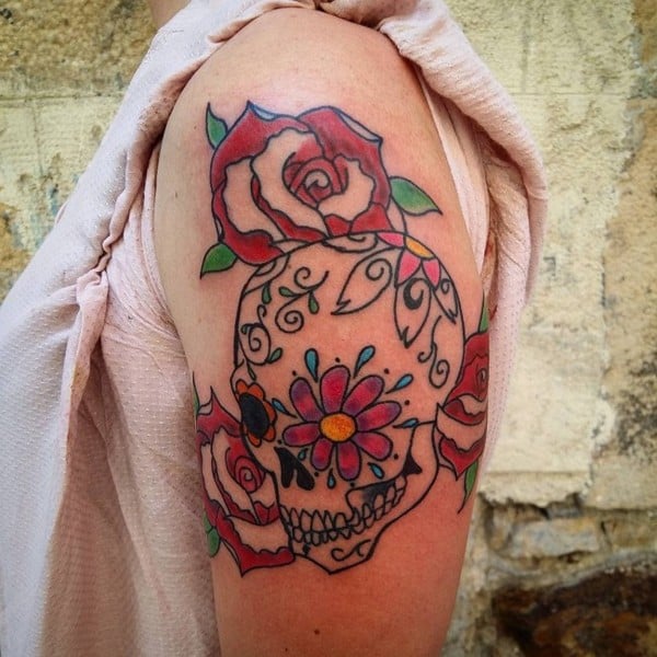 Female Sugar Skull Tattoo