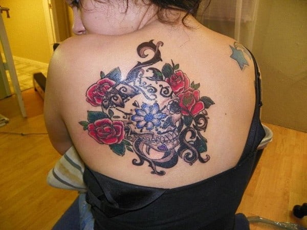 Hd Flower Sugar Skull Tattoo