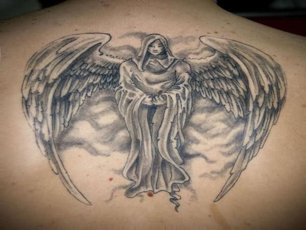 Hooded Angel Back Tattoo