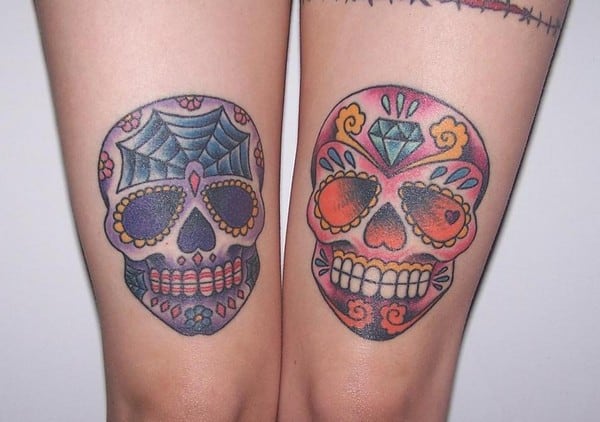 Legs Sugar Skull Tattoo