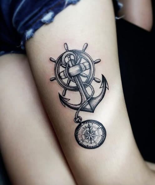 43 Black And Grey Anchor Tattoos Collection